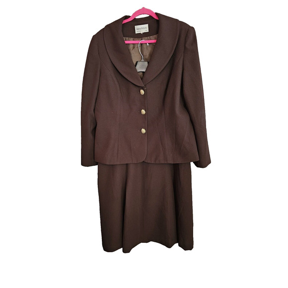 Vintage Lily‎ & Taylor Couture Skirt Church Suit Rhinestone Buttons Plus Size 20 - Picture 1 of 6